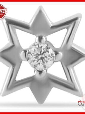 14K White Gold Labret Piercing Stud 8mm Bar for Helix Tragus Conch